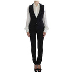 Exte Black One Button Three Piece Suit