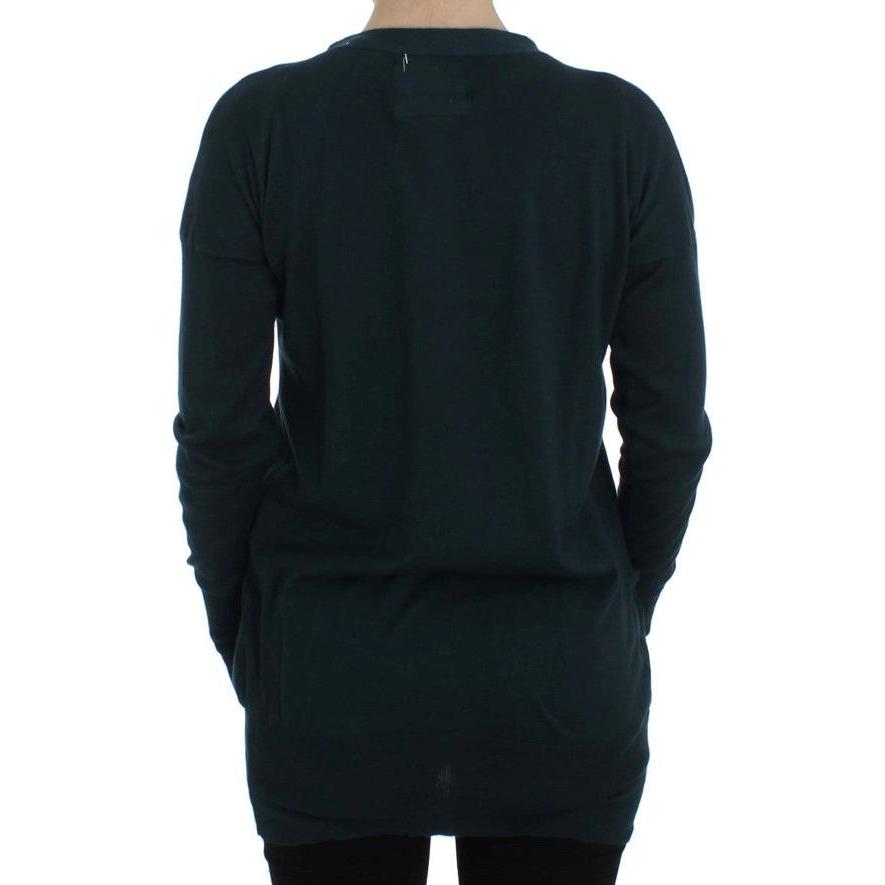 优雅绿色棉质开衫