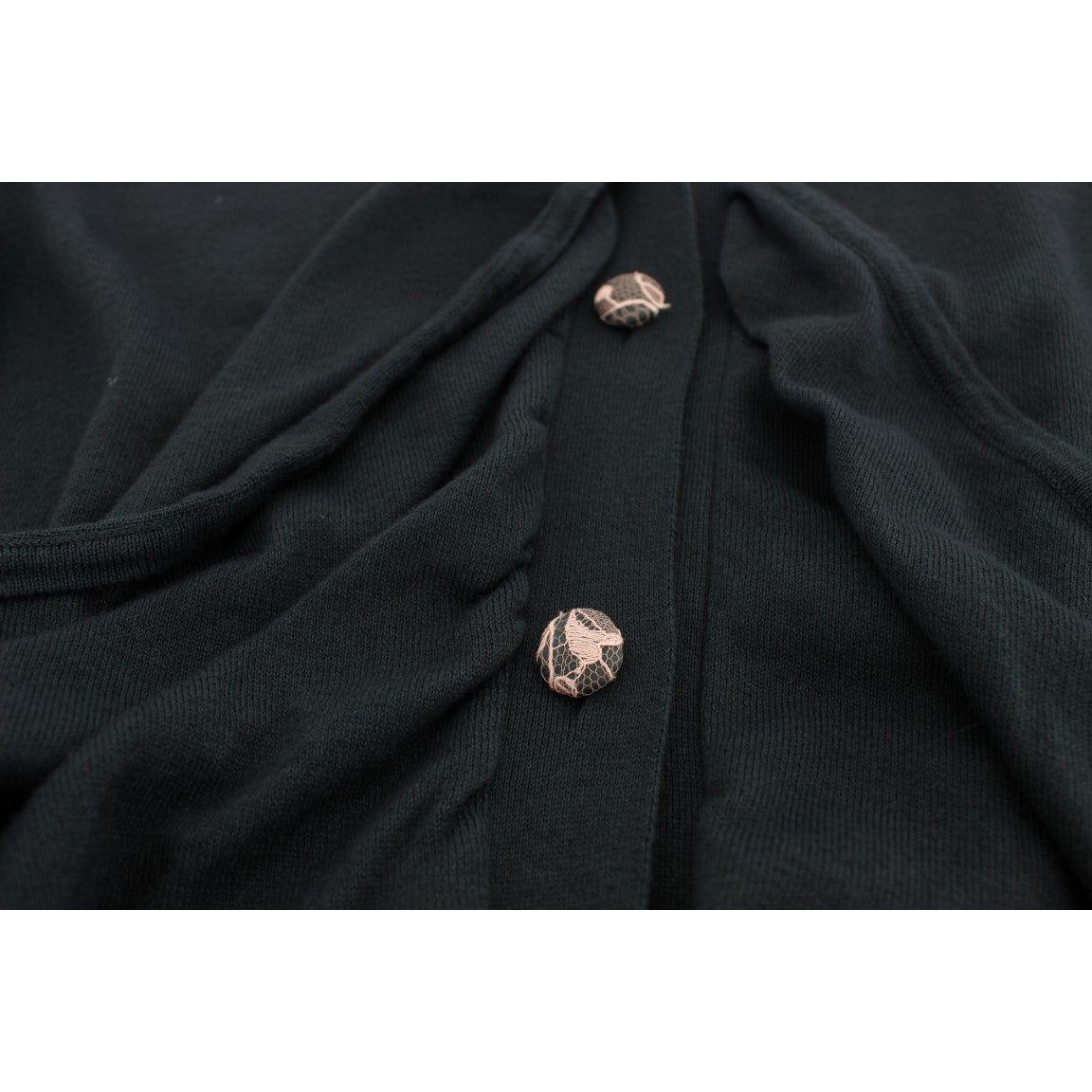 优雅绿色棉质开衫