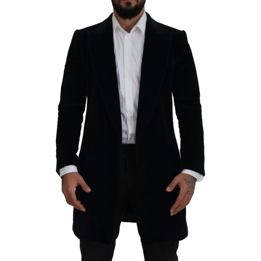 Dolce & Gabbana Elegant Black Cotton Long Cardigan Jacket Dolce & Gabbana Black