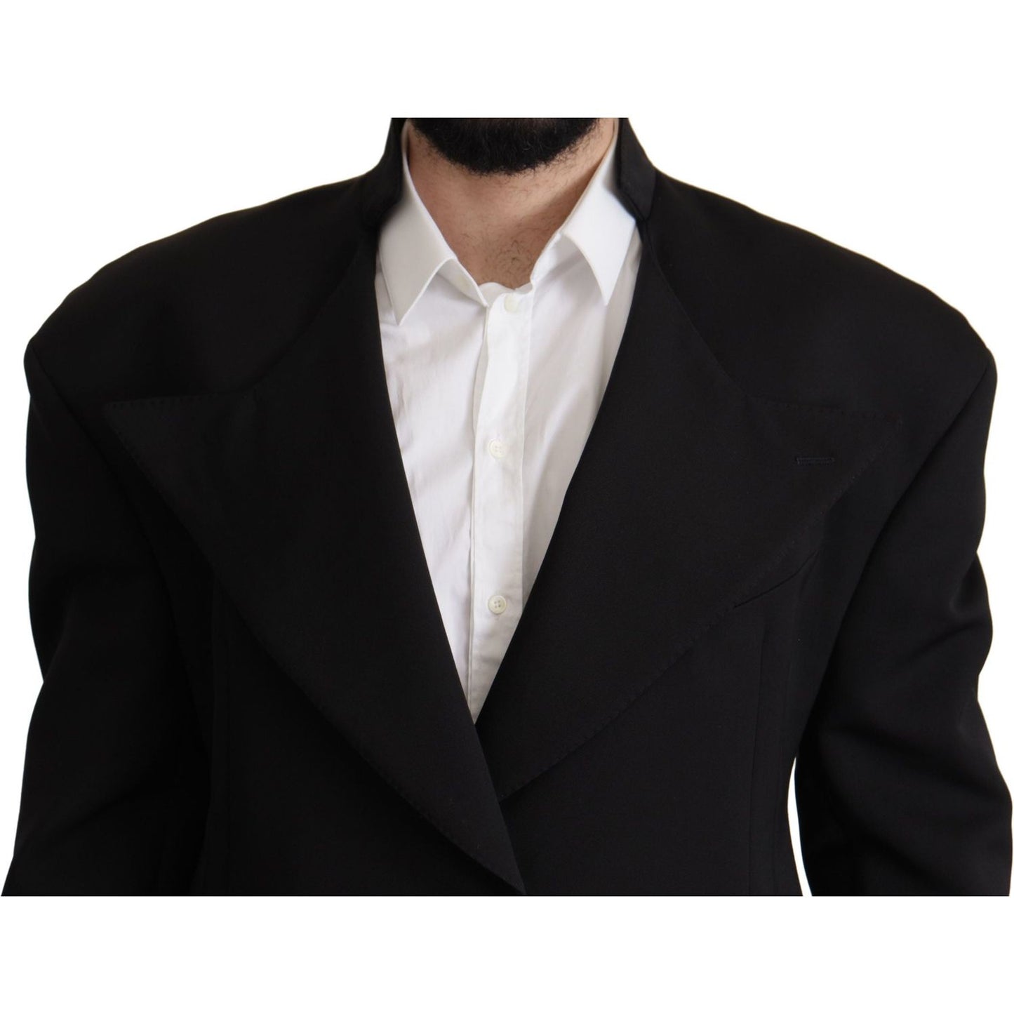 Dolce & Gabbana Black Wool Single Breasted Jacket Blazer