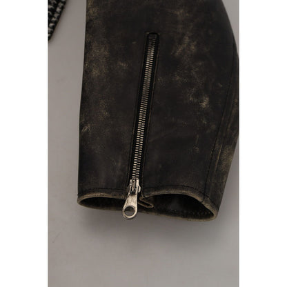 Dolce & Gabbana Black Houndstooth Polyester Bomber Jacket