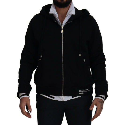 Dolce & Gabbana Elegant Black Bomber Jacket with Hood Dolce & Gabbana Black