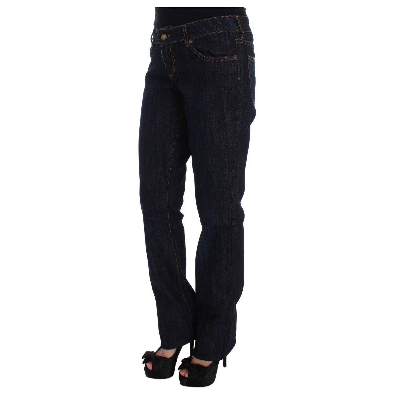 Cavalli Blue Cotton Straight Fit Stretch Jeans SIG32384-3