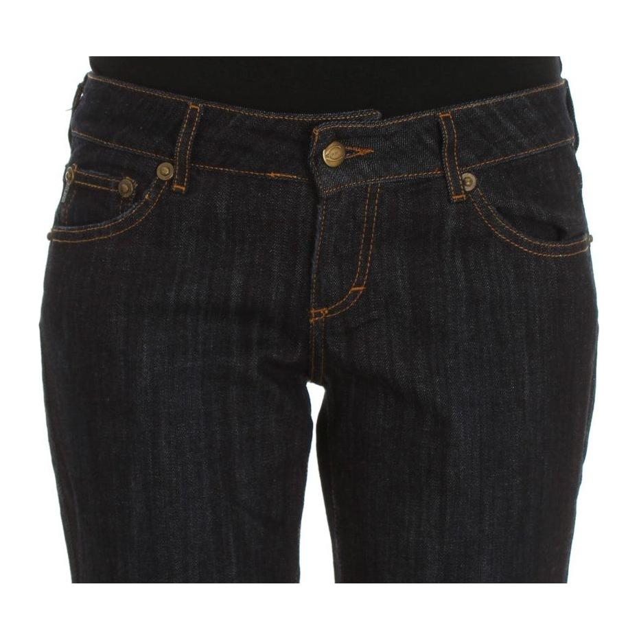 Cavalli Blue Cotton Straight Fit Stretch Jeans SIG32384-3