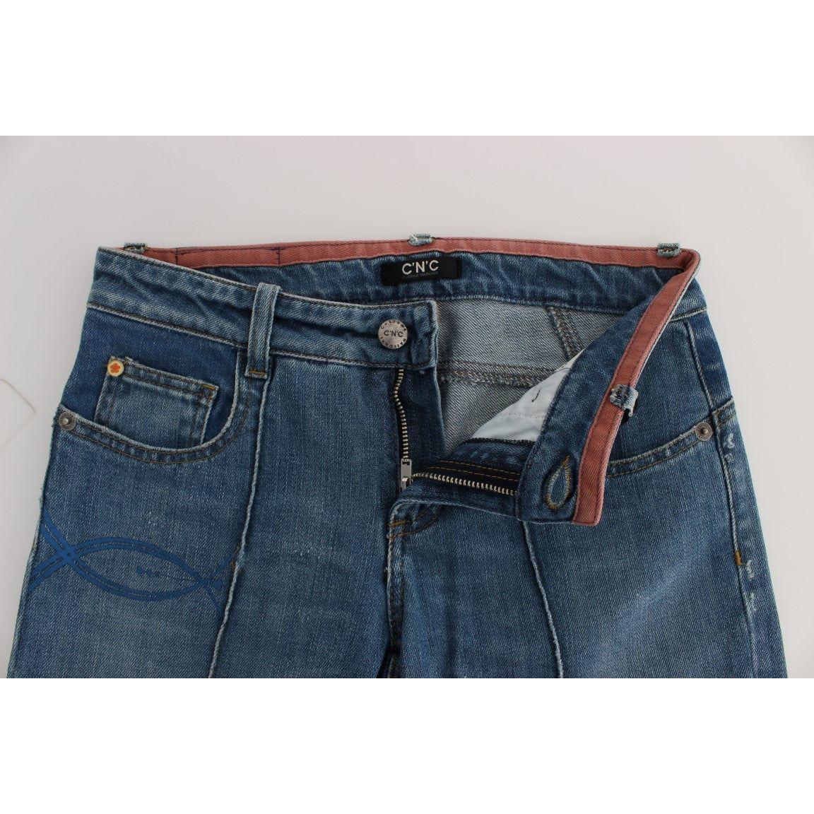 Costume National Blue Cotton Slim Fit Cropped Jeans SIG30118-1