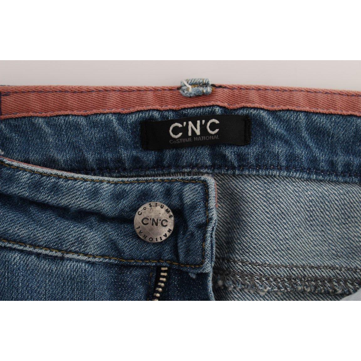 Costume National Blue Cotton Slim Fit Cropped Jeans SIG30118-1