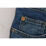 Costume National Blue Cotton Slim Fit Cropped Jeans SIG30118-1