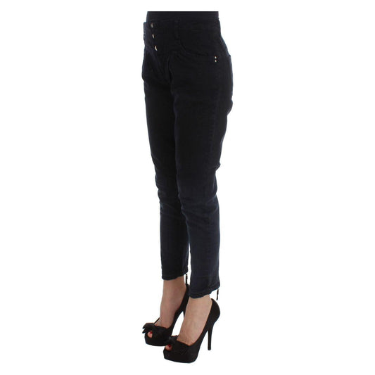 Costume National Black Cotton Slim Fit Cropped Jeans SIG30119-3