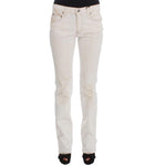 Costume National White Cotton Slim Fit Bootcut Jeans SIG32590-1