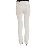 Costume National White Cotton Slim Fit Bootcut Jeans SIG32590-1