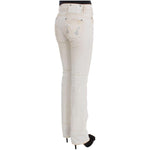 Costume National White Cotton Slim Fit Bootcut Jeans SIG32590-1