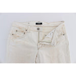 Costume National White Cotton Slim Fit Bootcut Jeans SIG32590-1