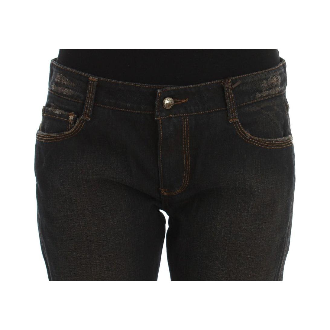 时尚男友风棉质牛仔裤 - 蓝色