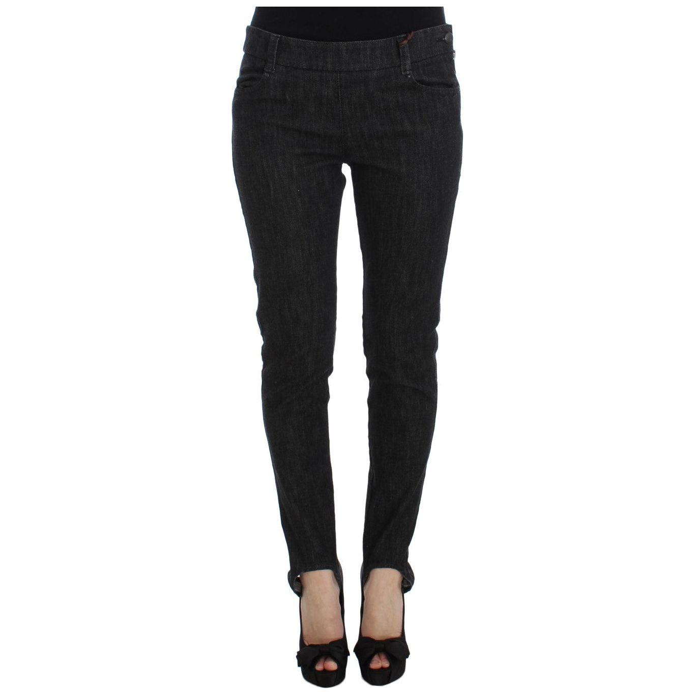 优雅修身蓝色牛仔裤