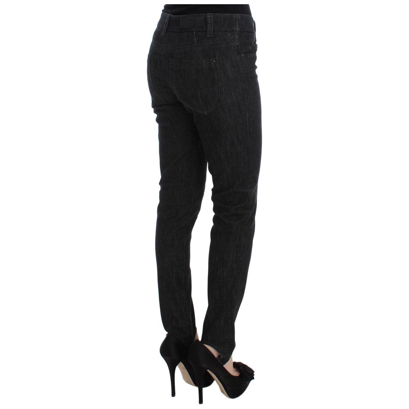 优雅修身蓝色牛仔裤