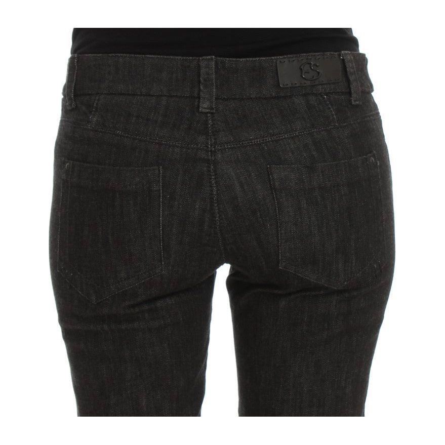 优雅修身蓝色牛仔裤