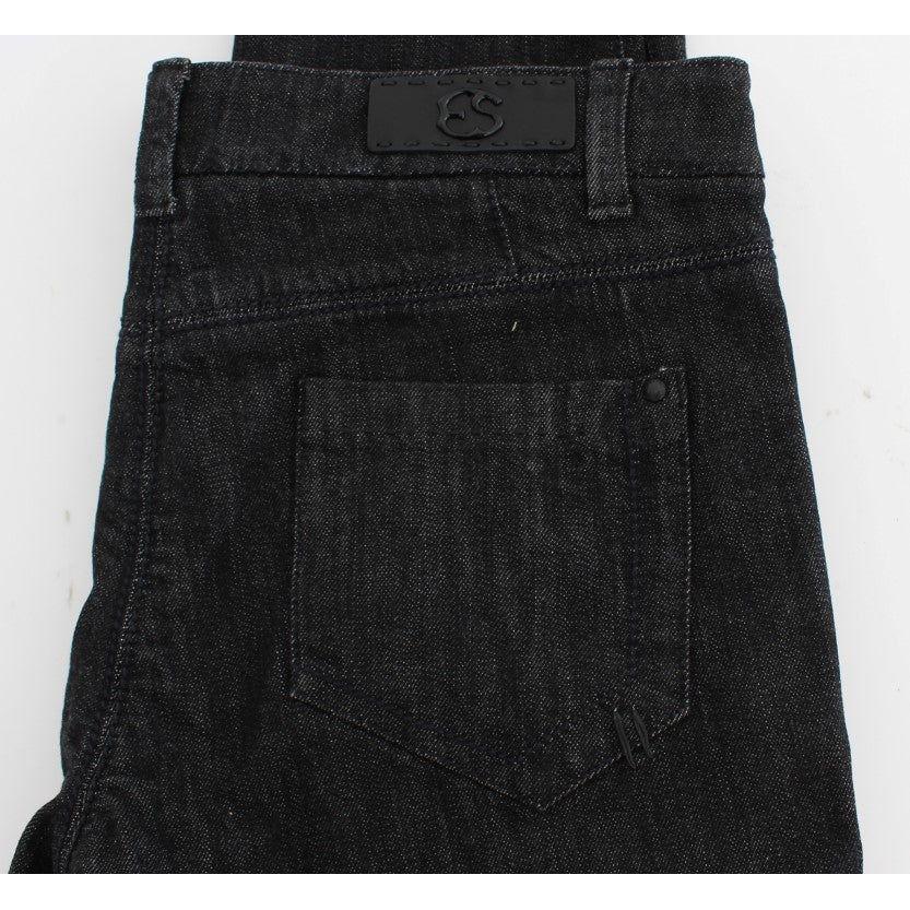 优雅修身蓝色牛仔裤