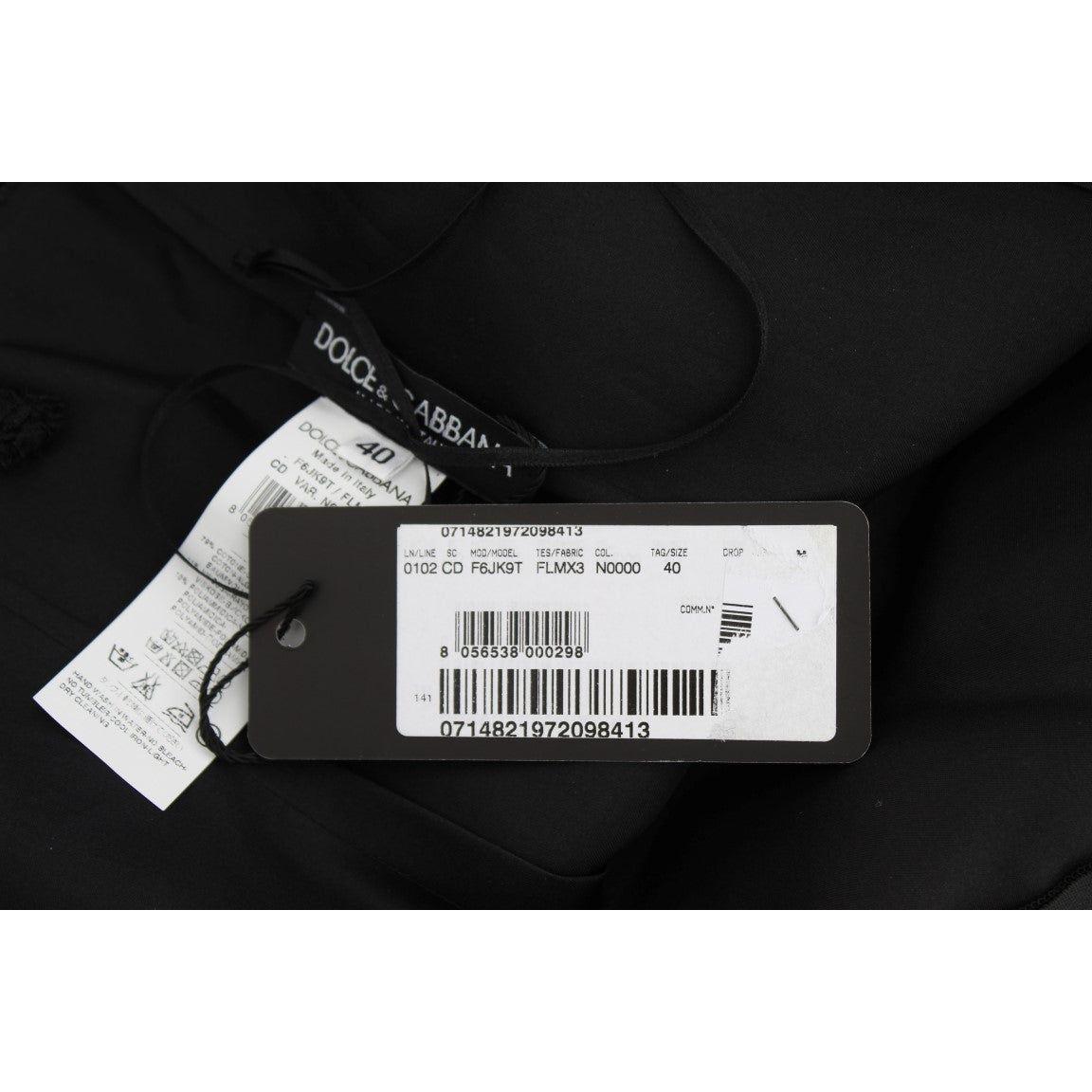 Dolce & Gabbana Black Floral Lace Shift Knee Length Dress