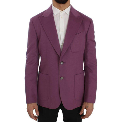 Dolce & Gabbana Purple Cashmere Slim Fit Blazer Jacket