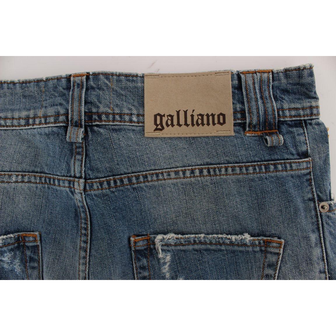 John Galliano Blue Wash Cotton Boyfriend Fit Cropped Jeans SIG30175-3