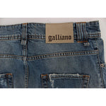 John Galliano Blue Wash Cotton Boyfriend Fit Cropped Jeans SIG30175-3