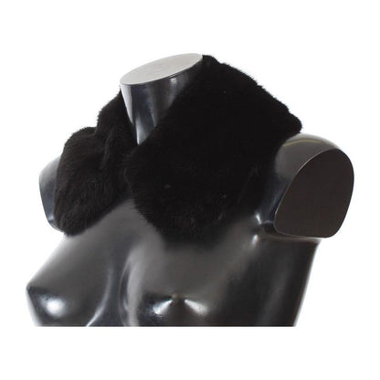 Dolce & Gabbana Black Mink Fur Shoulder Collar Scarf