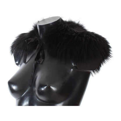 Dolce & Gabbana Black Fox Fur Collar Scarf Fur Scarves