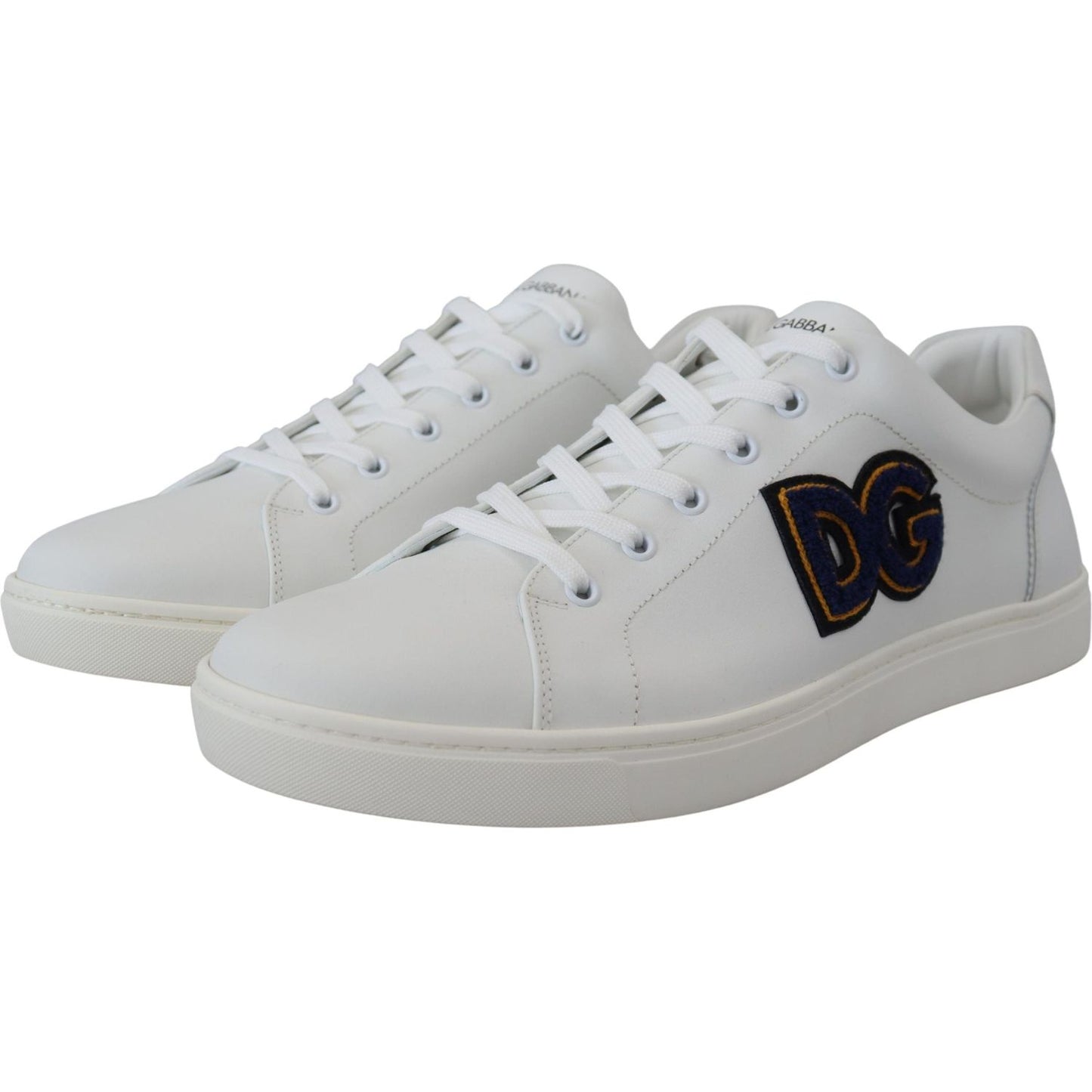 Dolce & Gabbana White Leather DG Logo Casual Sneakers Shoes MV4846- 39.5