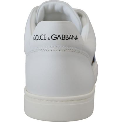 Dolce & Gabbana White Leather DG Logo Casual Sneakers Shoes