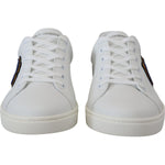 Dolce & Gabbana White Leather DG Logo Casual Sneakers Shoes MV4846- 39.5