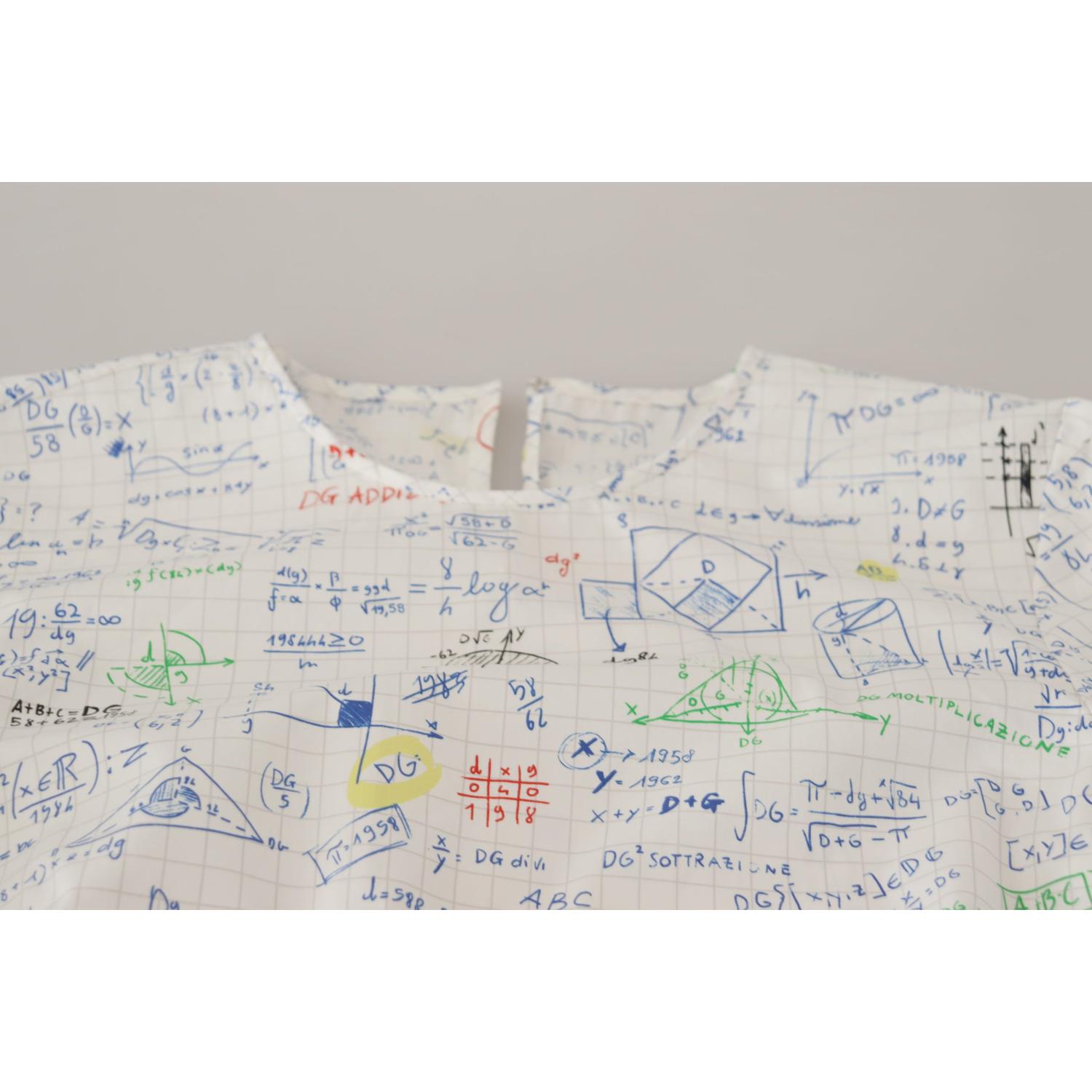 تي شيرت دولتشي آند غابانا بطبعة الجبر من القطن برقبة دائرية