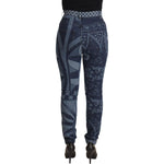 Dolce & Gabbana Blue Floral High Waist Skinny Denim Jeans PAN73252- 36