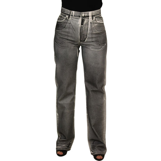 Dolce & Gabbana Grey Washed High Waist Denim Pants Cotton Jeans PAN73097 - 40