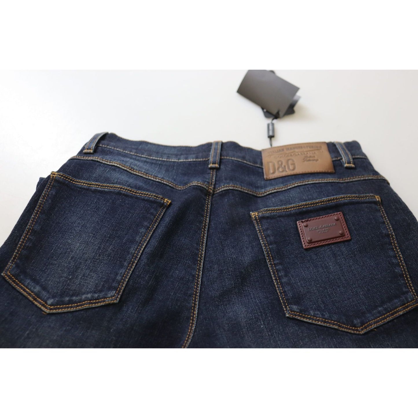 Dolce & Gabbana Blue Cotton High Waist Skinny Denim Jeans PAN73106- 44