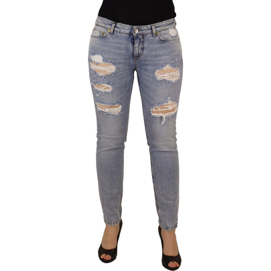 Dolce & Gabbana Blue Cotton Stretch Skinny Low Waist Denim Jeans PAN73107 - 42