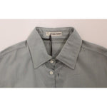 Ermanno Scervino Gray Cotton Long Sleeve Casual Shirt Top SIG10118-1
