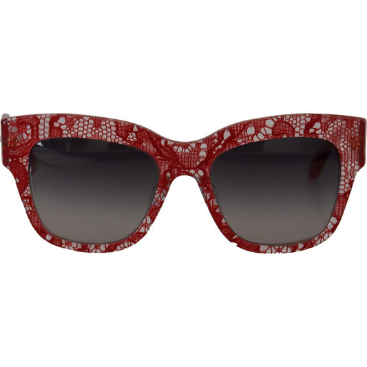 Dolce & Gabbana Red Lace Acetate Rectangle Shades DG4231F Sunglasses GLA1180