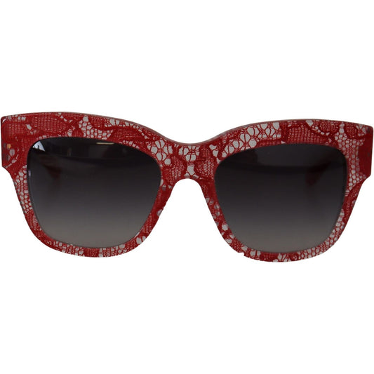 Dolce & Gabbana Red Lace Acetate Rectangle Shades DG4231Sunglasses GLA1182