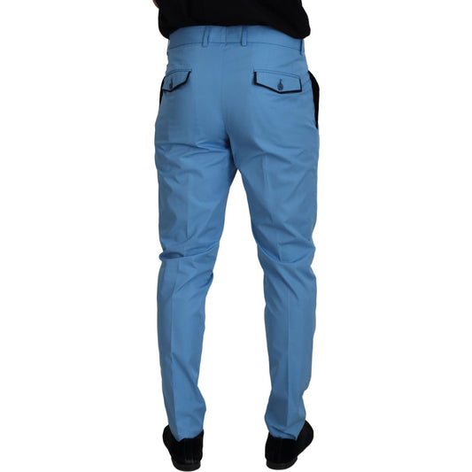 Dolce & Gabbana Elegant Slim Fit Chinos - Indulge in Italian Luxury Dolce & Gabbana Steel Blue
