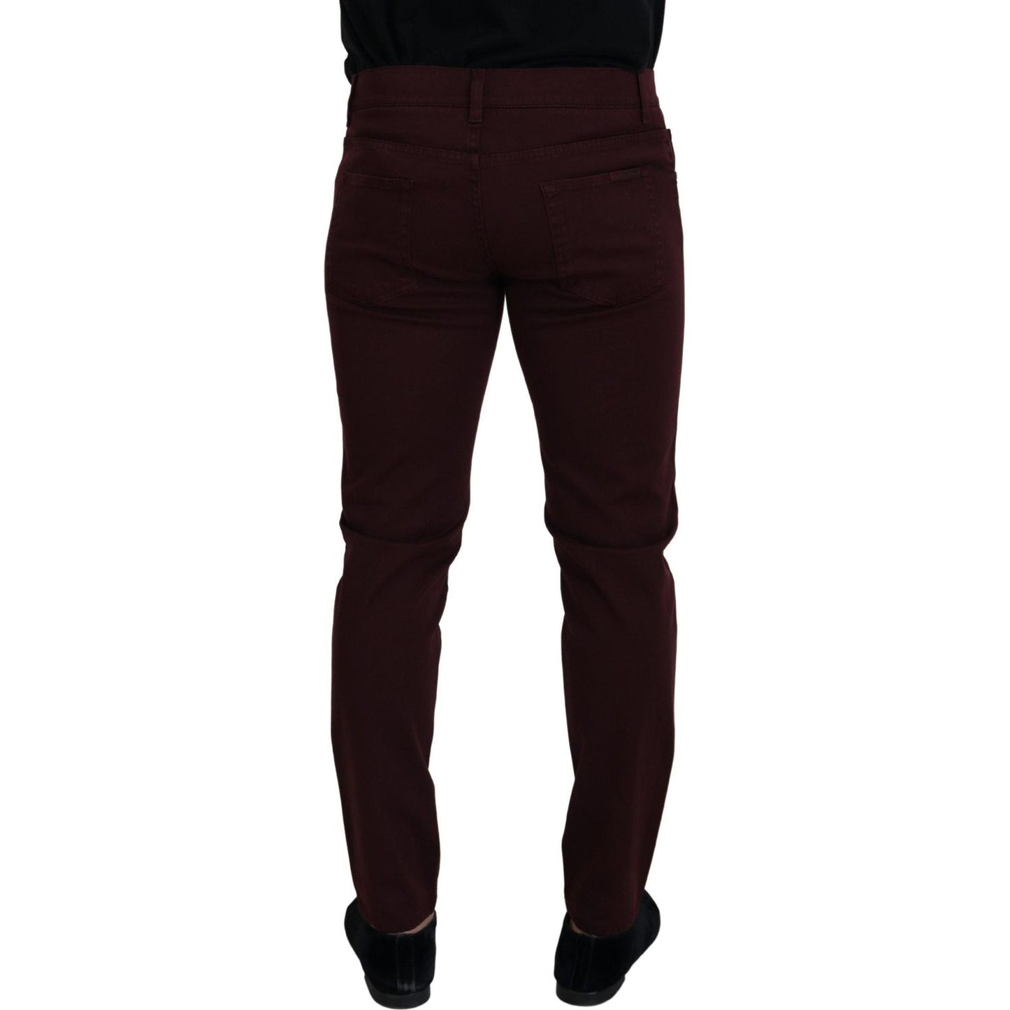 Dolce & Gabbana Bordeaux Cotton Stretch GOLD Denim Jeans PAN73264- 44