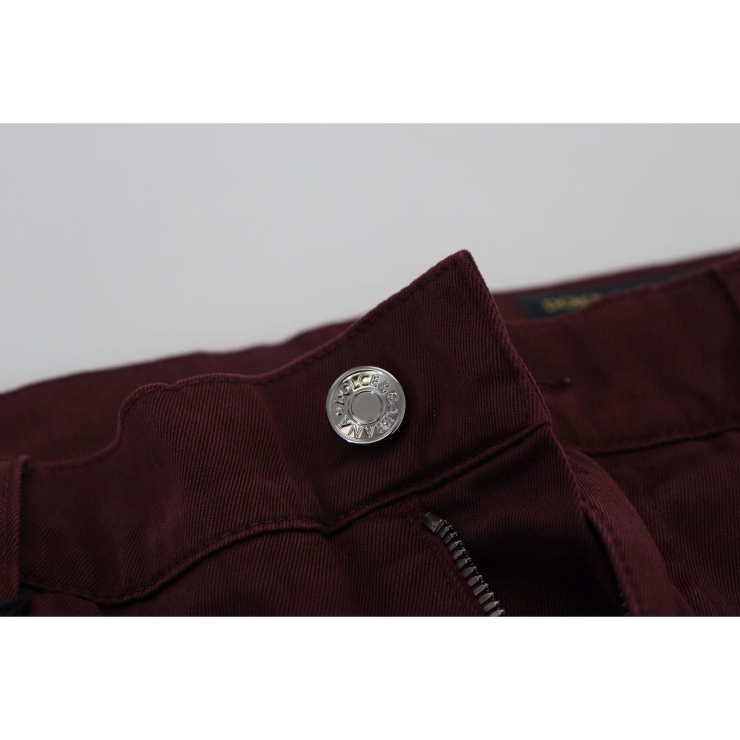 Dolce & Gabbana Bordeaux Cotton Stretch GOLD Denim Jeans PAN73264- 44