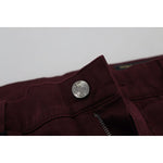 Dolce & Gabbana Bordeaux Cotton Stretch GOLD Denim Jeans PAN73264- 44