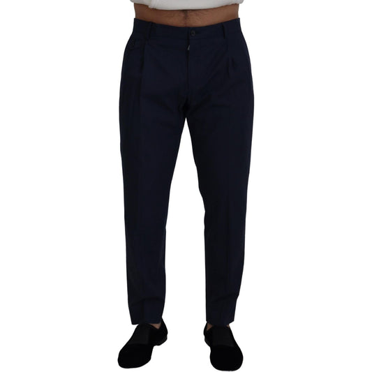 Dolce & Gabbana Chic Slim Fit Chinos in Blue Dolce & Gabbana Black