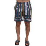 Dolce & Gabbana Multicolor Striped Stretch Cotton Shorts PAN73397-44