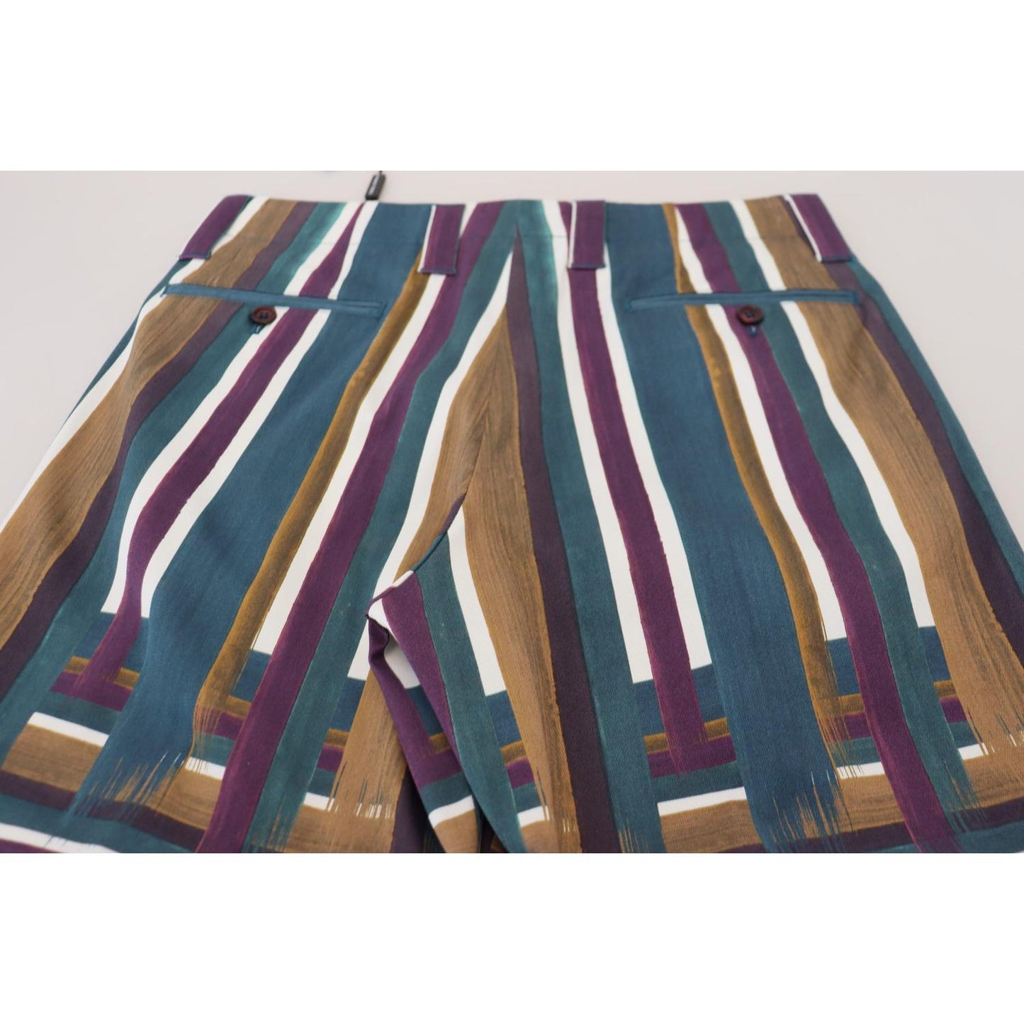 Dolce & Gabbana Multicolor Striped Stretch Cotton Shorts PAN73397-44