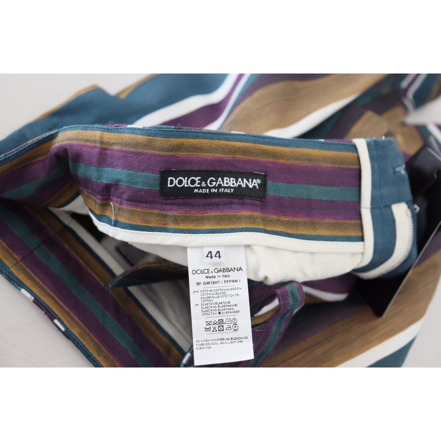 Dolce & Gabbana Multicolor Striped Stretch Cotton Shorts PAN73397-44