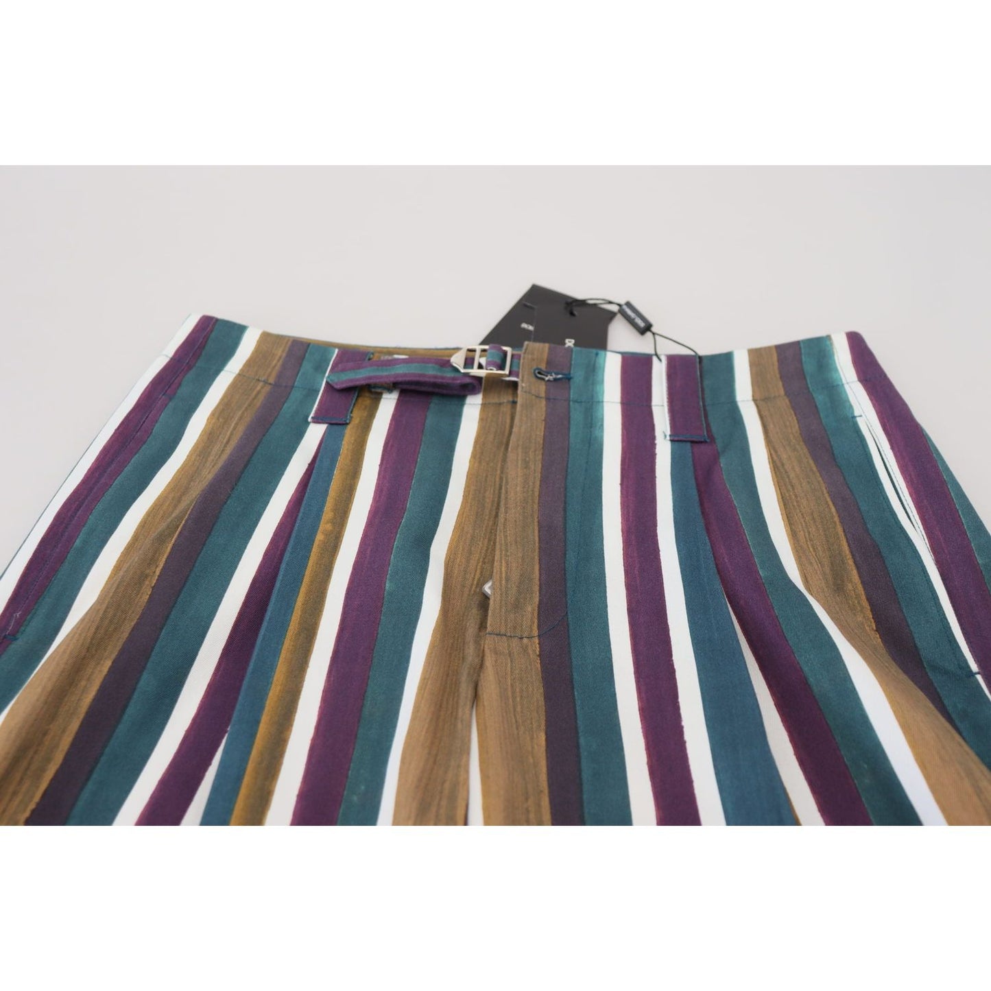 Dolce & Gabbana Multicolor Striped Stretch Cotton Shorts PAN73397-44