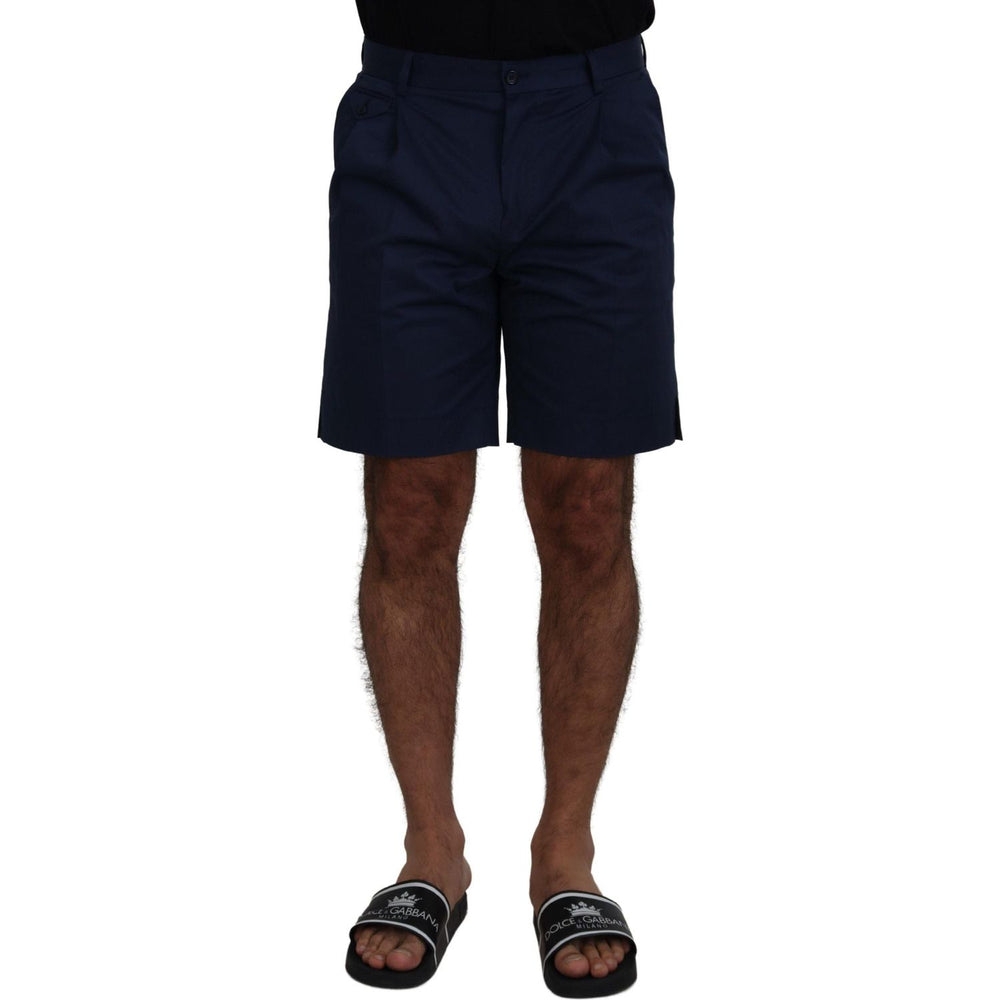 Dolce & Gabbana Blue Chinos Cotton Stretch Casual Shorts PAN74021- 44