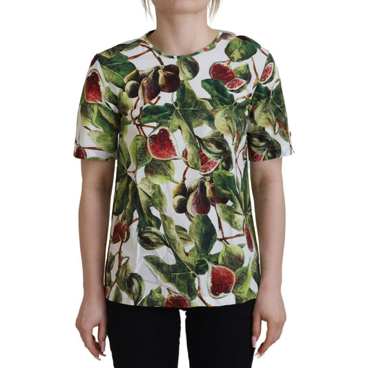 Dolce & Gabbana Crew-neck Cotton Top Blouse Fruit T-shirt TSH82984- 36